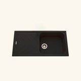 Évier granit noir Luisina ARPEGE 1 grand bac 1 égouttoir