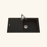 Évier granit noir Luisina ARPEGE 1 grand bac 1 égouttoir