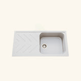 Évier granit blanc Luisina ARPEGE 1 grand bac 1 égouttoir