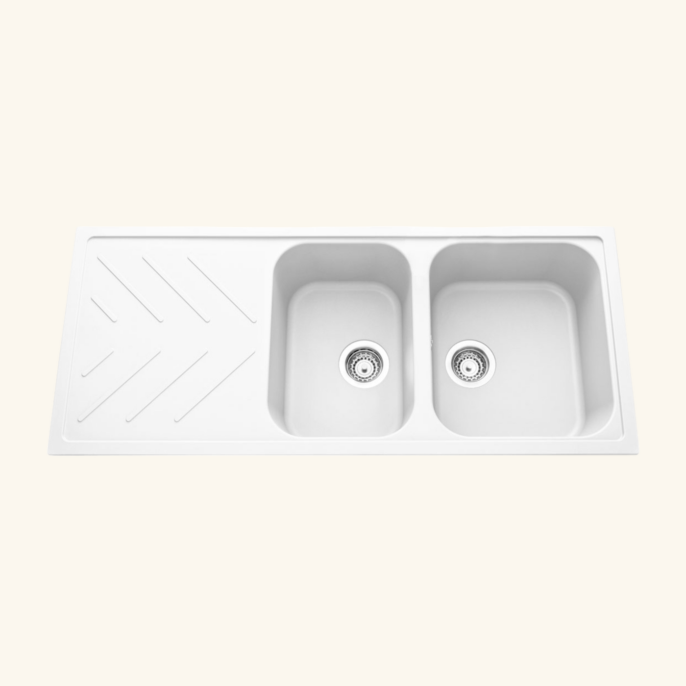 Évier granit blanc Luisina ARPEGE 2 bacs 1 égouttoir
