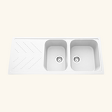 Évier granit blanc Luisina ARPEGE 2 bacs 1 égouttoir