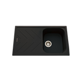 Évier granit noir Luisina ARPEGE 1 bac 1 égouttoir