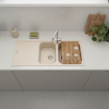 Évier granit beige Luisina ARPEGE 2 bacs 1 égouttoir