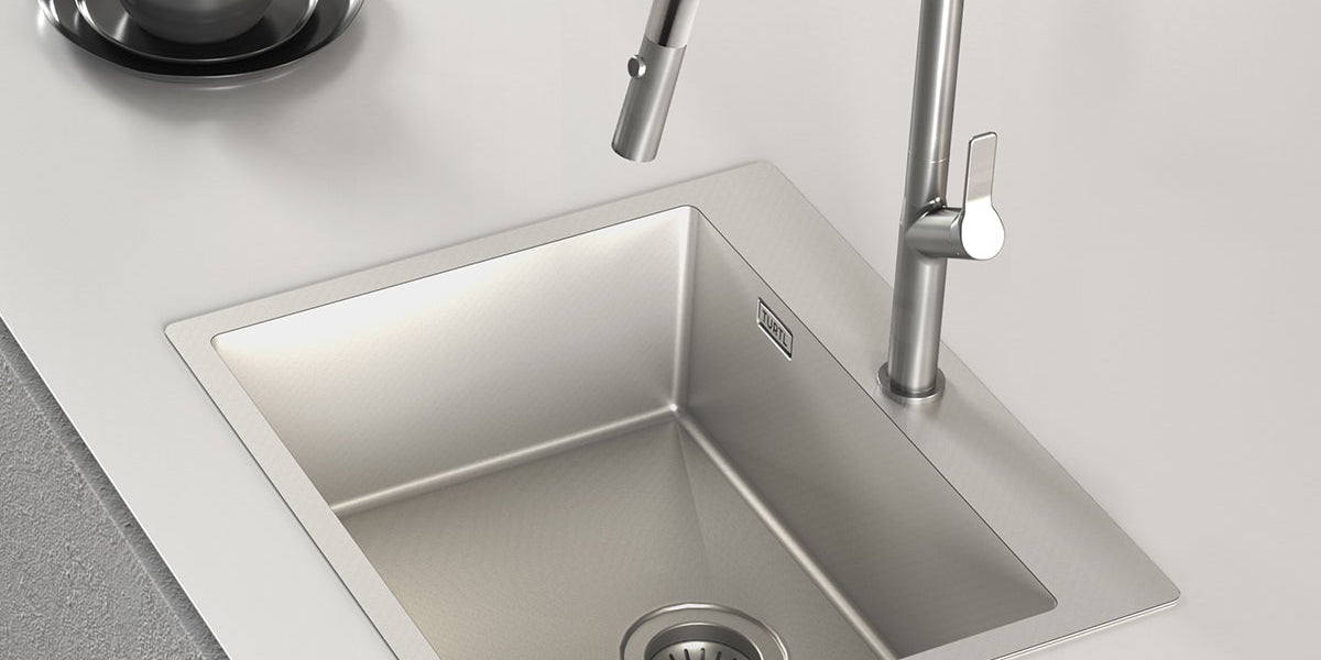 Cuisine équipée d'un Evier inox nano PVD Turtl TERRA 1 bac 550x505 mm