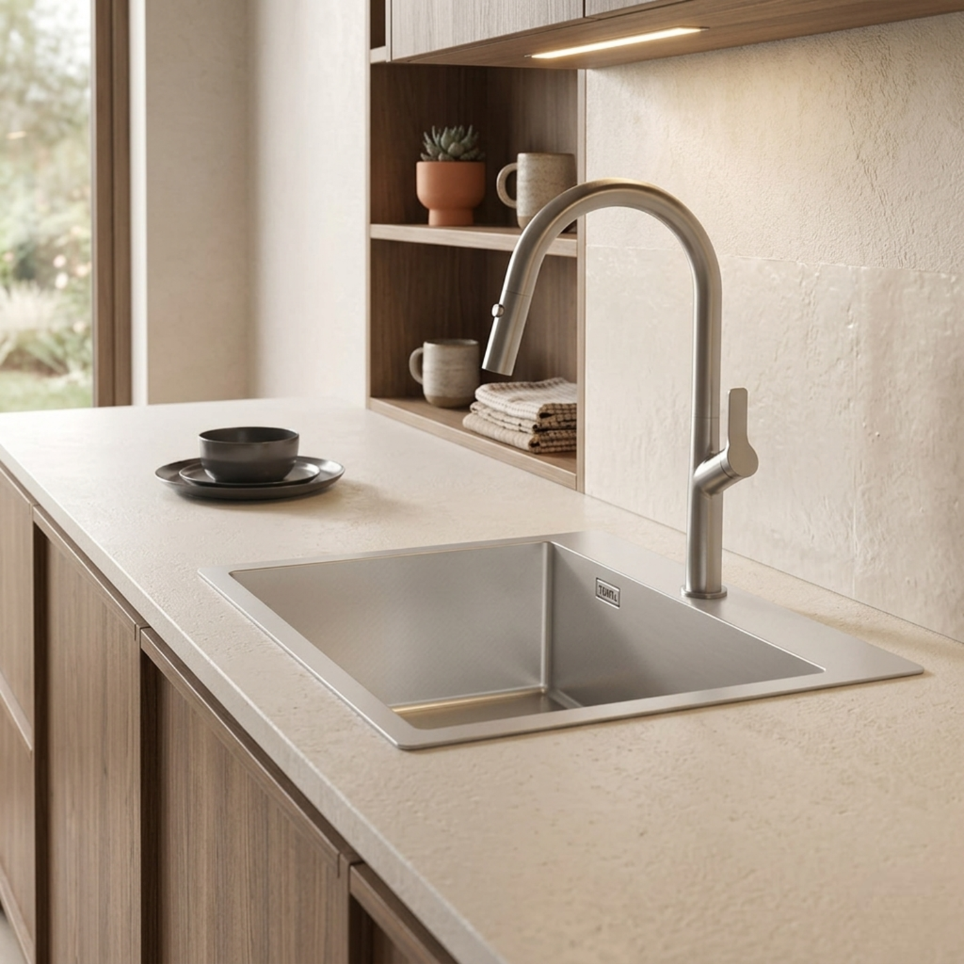 Evier inox nano PVD Turtl TERRA 1 bac 550x505 mm