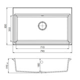 Évier granit noir Kümbad ROMY 1 bac 79x50