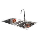 Évier inox lisse Luisina DEBUSSY 1 bac et demi - 1 égouttoir