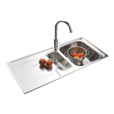 Évier inox lisse Luisina DEBUSSY 1 bac et demi - 1 égouttoir