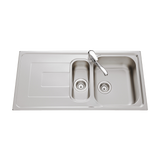 Évier inox lisse Luisina DEBUSSY 1 bac et demi - 1 égouttoir