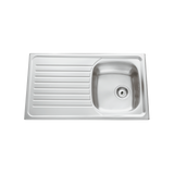 Évier inox lisse SCALDIS 1 bac 1 égouttoir