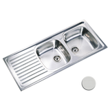 Évier inox nid d'abeille SCALDIS 2 bacs 1 égouttoir