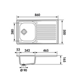 Évier inox nid d'abeille SCALDIS 1 bac 1 égouttoir