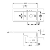 Evier céramique blanc Villeroy & Boch SUBWAY PURE 1 bac et demi - égouttoir gauche