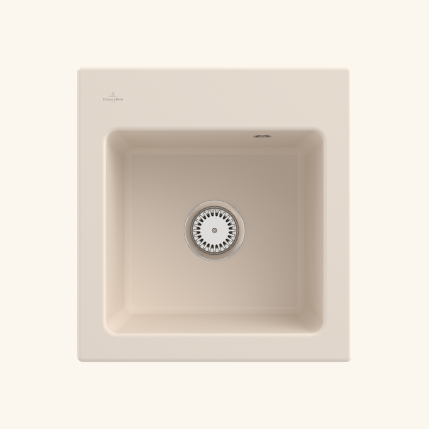 Evier céramique beige ivoire Villeroy & Boch SUBWAY PURE 45 XS 1 bac 475x510