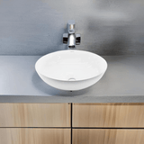 Vasque salle de bain ronde céramique blanc à poser POLLY 1 bac 390x390