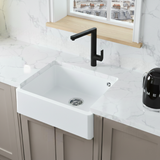 Évier timbre d'office sous-plan Kümbad SWAN granit blanc 1 bac