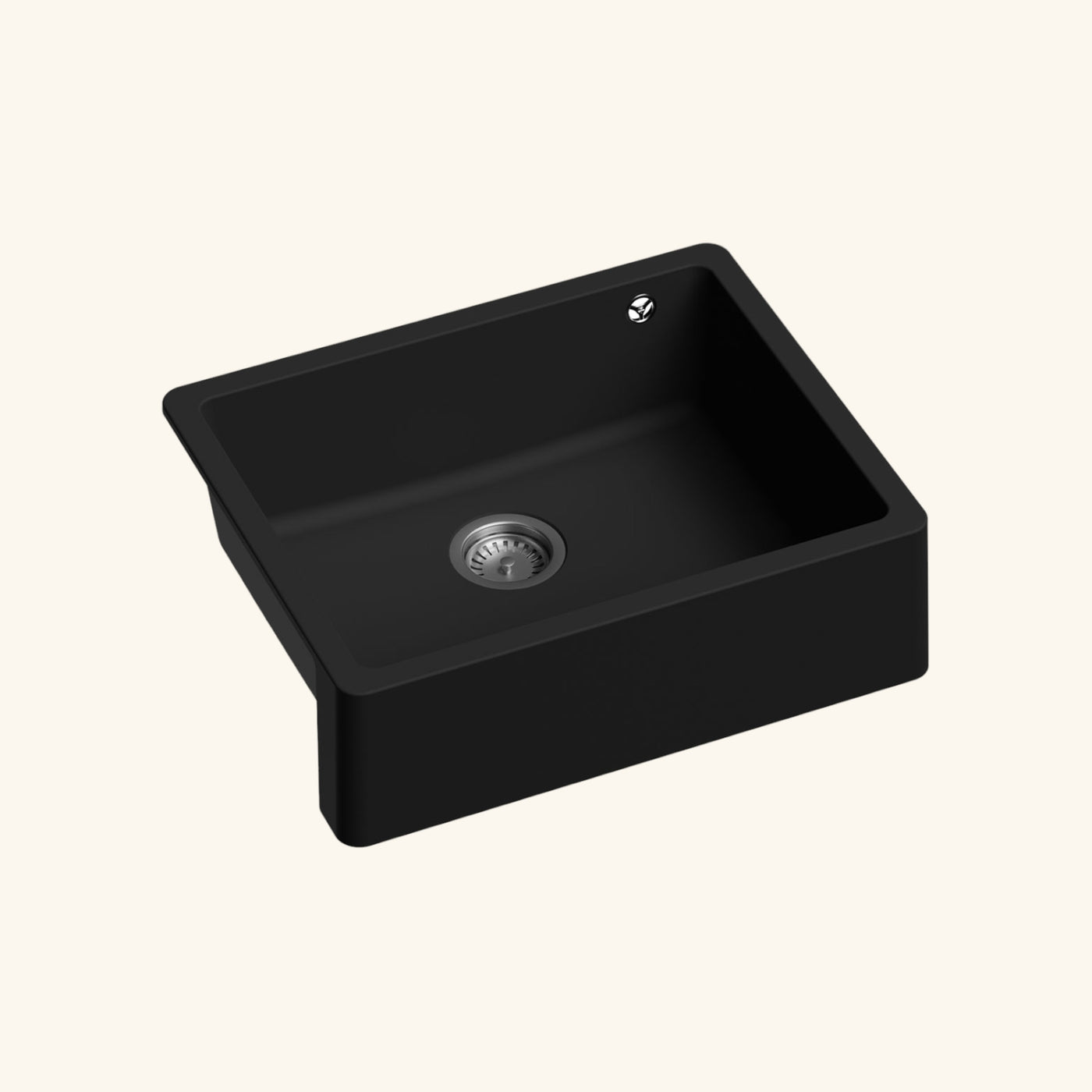 Évier timbre d'office sous-plan Kümbad SWAN granit noir 1 bac