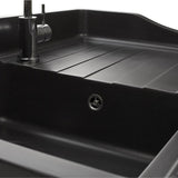 Évier timbre d'office granit noir Kümbad TAMARIN 1 bac 1 égouttoir