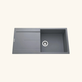 Évier granit gris Luisina TAM TAM 1 grand bac 1 égouttoir
