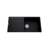 Évier granit noir Luisina TAM TAM 1 grand bac 1 égouttoir