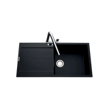 Évier granit noir Luisina TAM TAM 1 grand bac 1 égouttoir