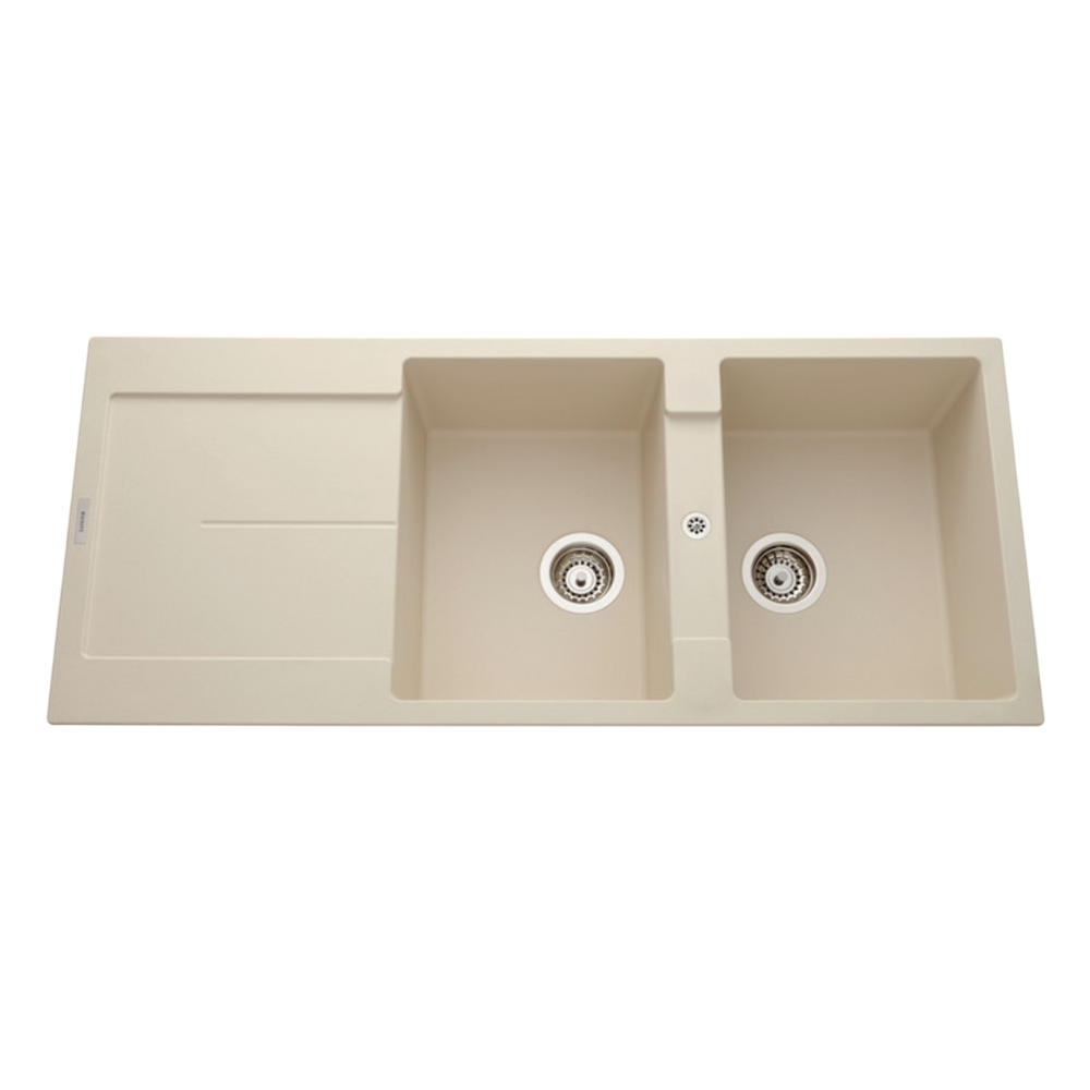 Évier granit beige Luisina TAM TAM 2 bacs 1 égouttoir