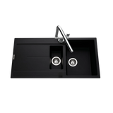Évier granit noir Luisina TAM TAM 1 bac et demi - 1 égouttoir