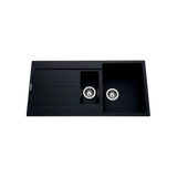 Évier granit noir Luisina TAM TAM 1 bac et demi - 1 égouttoir