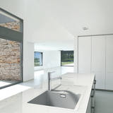 Évier granit blanc pur Luisina TAM TAM 1 bac 1 égouttoir