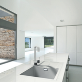 Évier granit blanc pur Luisina TAM TAM 1 bac 1 égouttoir