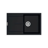 Évier granit noir Luisina TAM TAM 1 bac 1 égouttoir 79x50