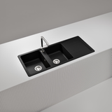 Évier granit noir Schock TOLEDO 2 bacs 1 égouttoir