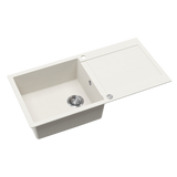 Evier granit blanc Helika TESIS 1 grand bac - 1 égouttoir