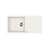 Evier granit blanc Helika TESIS 1 grand bac - 1 égouttoir