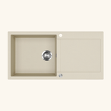 Evier granit beige Helika TESIS 1 grand bac - 1 égouttoir