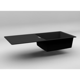 Évier granit noir intense Luisina TEATRO 1 grand bac 1 égouttoir