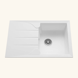 Évier résine blanc TUNIA 1 bac 1 égouttoir