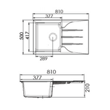 Évier résine blanc TUNIA 1 bac 1 égouttoir