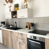 Évier résine noir moucheté TUNIA 1 bac 1 égouttoir