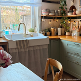 Évier timbre d'office granit blanc grisé mat Kümbad TERRY 1 bac 1 égouttoir à droite -