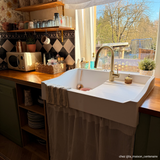 Évier timbre d'office granit blanc grisé mat Kümbad TERRY 1 bac 1 égouttoir à droite -