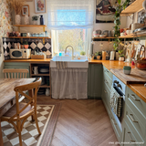 Évier timbre d'office granit blanc grisé mat Kümbad TERRY 1 bac 1 égouttoir à droite -