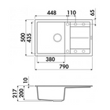 Evier granit blanc Luisina MAESTOSO 1 bac 1 égouttoir