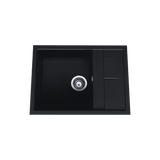 Evier granit noir Luisina MAESTOSO 1 bac 1 petit égouttoir