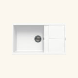 Evier granit blanc Luisina MAESTOSO 1 grand bac 1 petit égouttoir