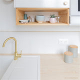 Evier granit blanc Luisina MAESTOSO 1 grand bac 1 petit égouttoir