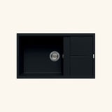 Evier granit noir Luisina MAESTOSO 1 grand bac 1 petit égouttoir