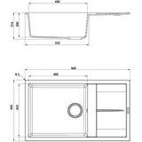 Evier granit noir Luisina MAESTOSO 1 grand bac 1 petit égouttoir
