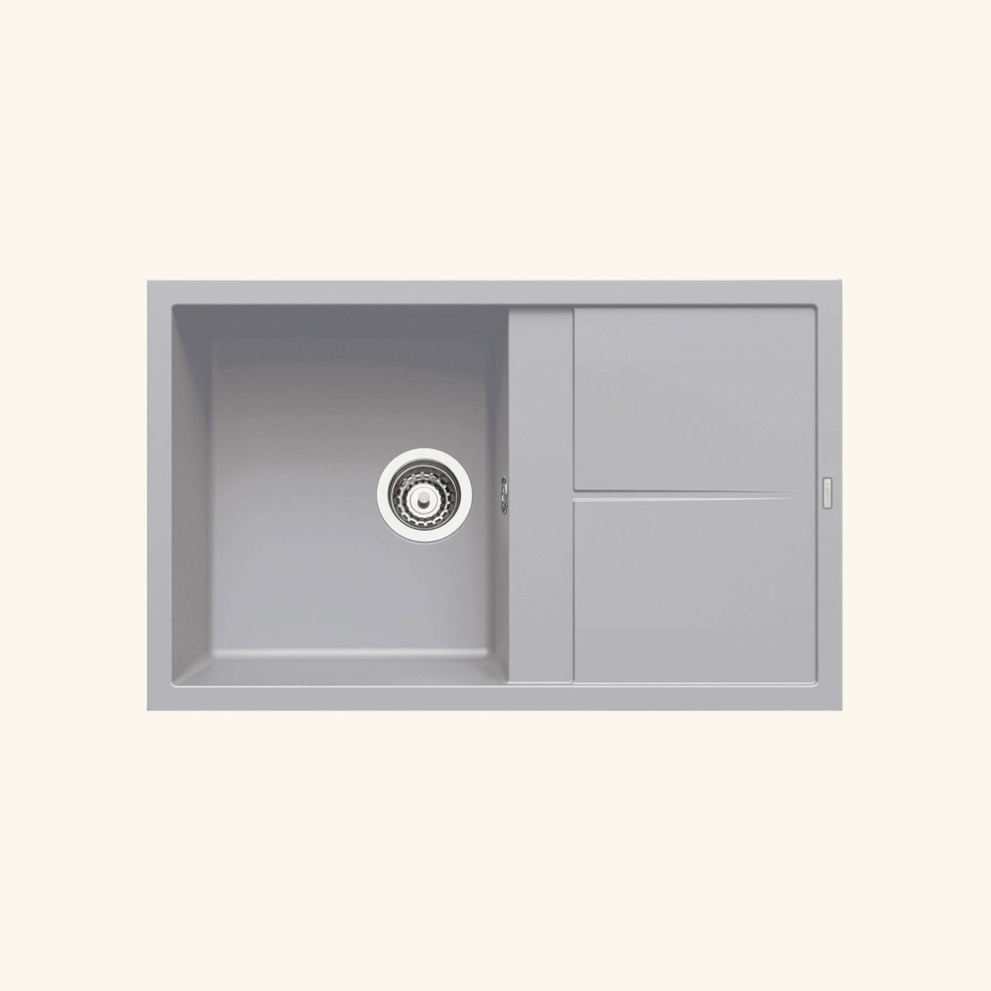 Evier granit gris métal Luisina MAESTOSO 1 bac 1 égouttoir