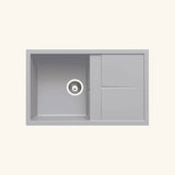 Evier granit gris métal Luisina MAESTOSO 1 bac 1 égouttoir